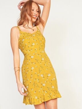 Old Navy - Yellow Fit and Flare Cami Mini Dress